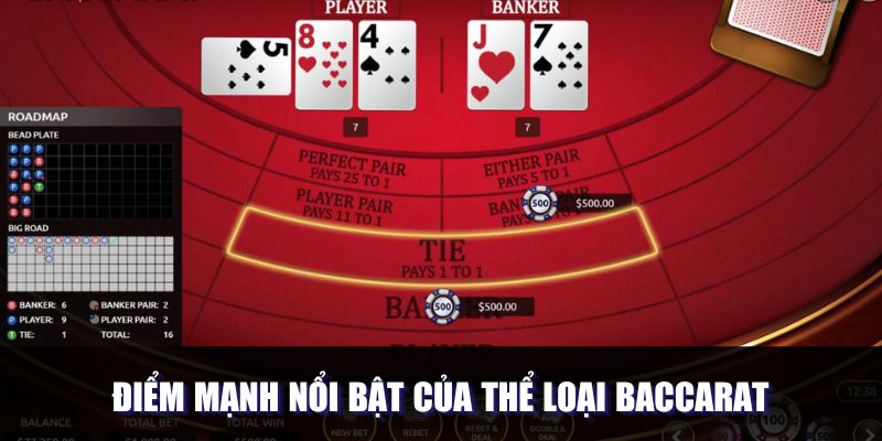 Điểm mạnh nổi bật của thể loại Baccarat